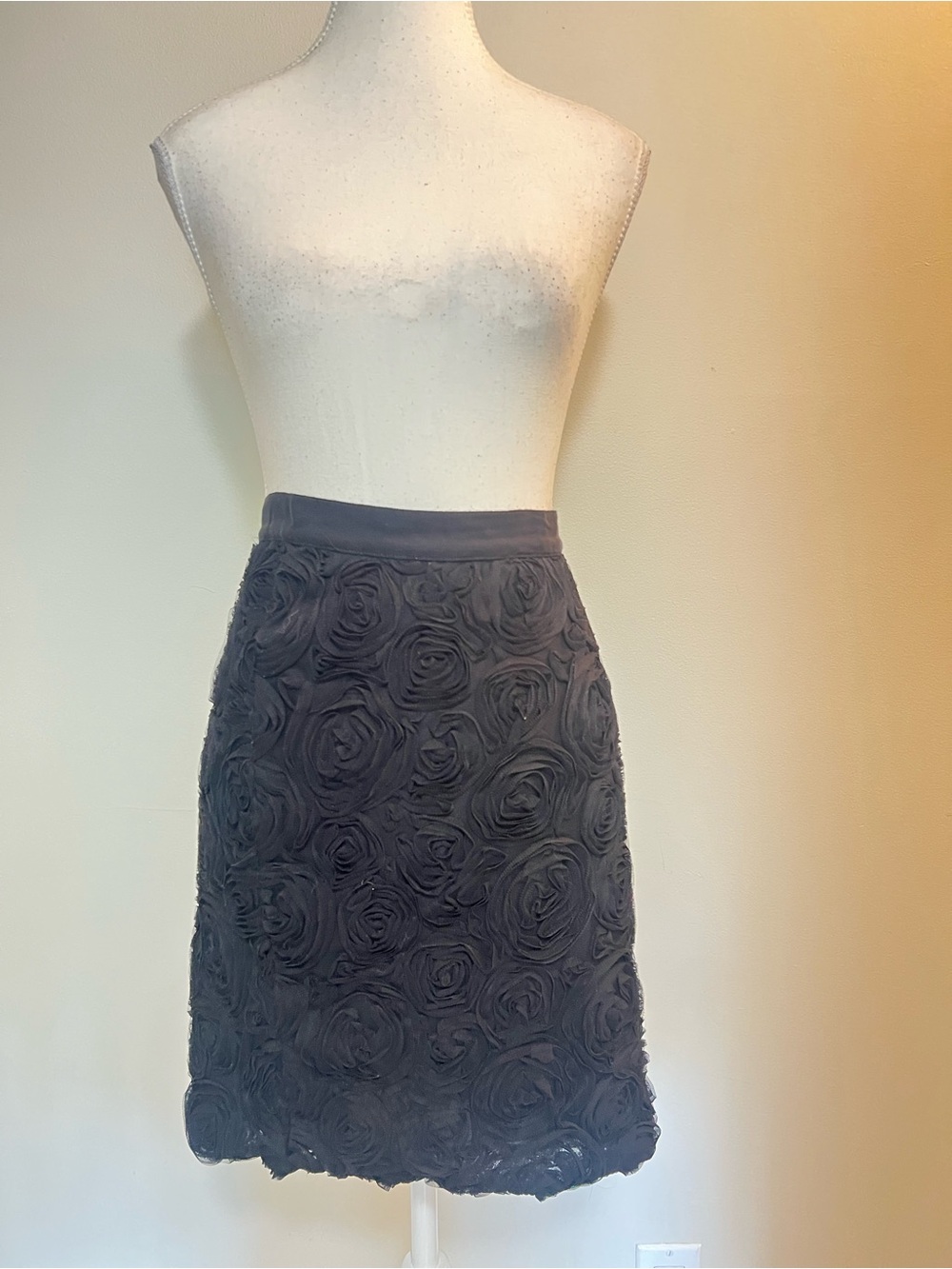 Banana Republic Black Rosette A-Line Skirt